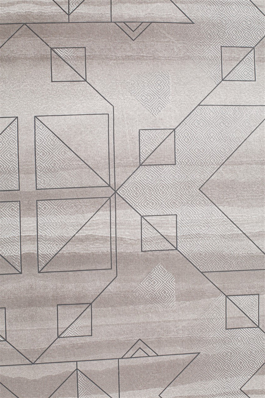 Mist Grey Linear Abstract 200 TC Pure Cotton Bedsheet Set with Pillow Cover