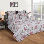 Blush Lily Garden 200 TC Pure Cotton Bedsheet Set with Pillow Cover