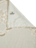 Ivory Champagne Damask 200 TC Pure Cotton Bedsheet Set with Pillow Cover