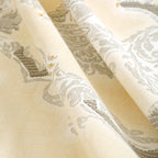 Ivory Damask Elegance 200 TC Pure Cotton Bedsheet Set with Pillow Cover