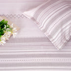 Lilac Whisper Stripe 200 TC Pure Cotton Bedsheet Set with Pillow Cover