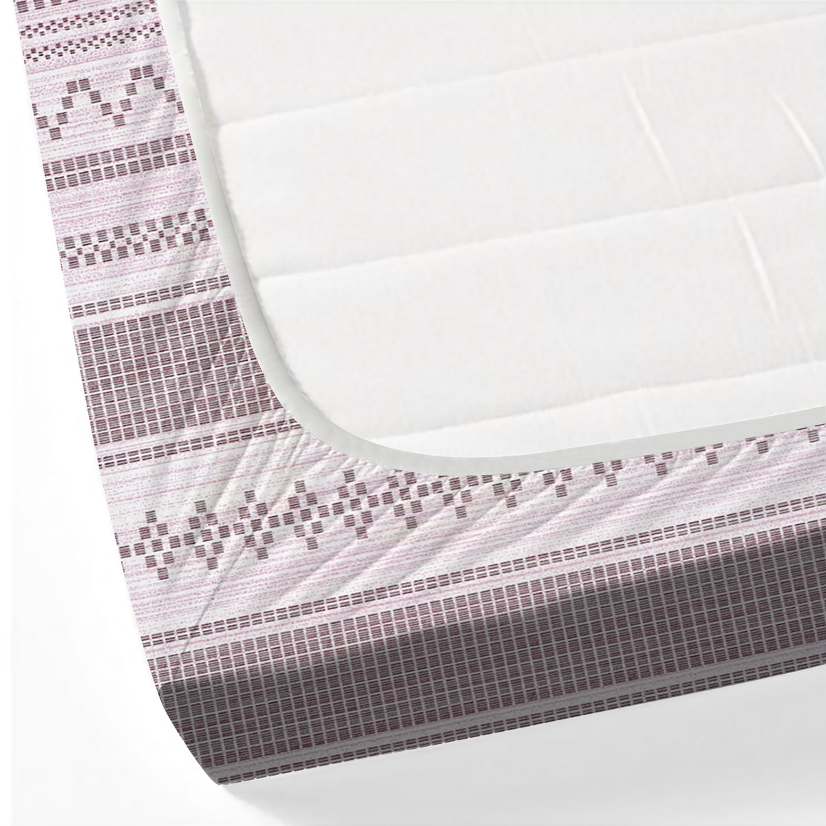Lilac Whisper Stripe 200 TC Pure Cotton Bedsheet Set with Pillow Cover