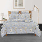 Silver Magnolia 200 TC Pure Cotton Bedsheet Set with Pillow Cover