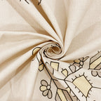 Premium Cotton Abstract Beige & Black Square 4 Seater Table Cover