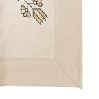 Premium Cotton Abstract Beige & Black Square 4 Seater Table Cover