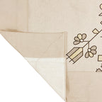 Premium Cotton Abstract Beige & Black Square 4 Seater Table Cover