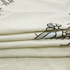 Premium Cotton Abstract Beige & Blue Square 4 Seater Table Cover