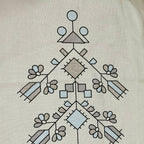 Premium Cotton Abstract Beige & Blue Square 4 Seater Table Cover