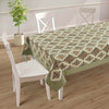 Premium Cotton Geometric Green & Brown Square 4 Seater Table Cover