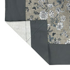 Premium Cotton Floral Grey Square 4 Seater Table Cover