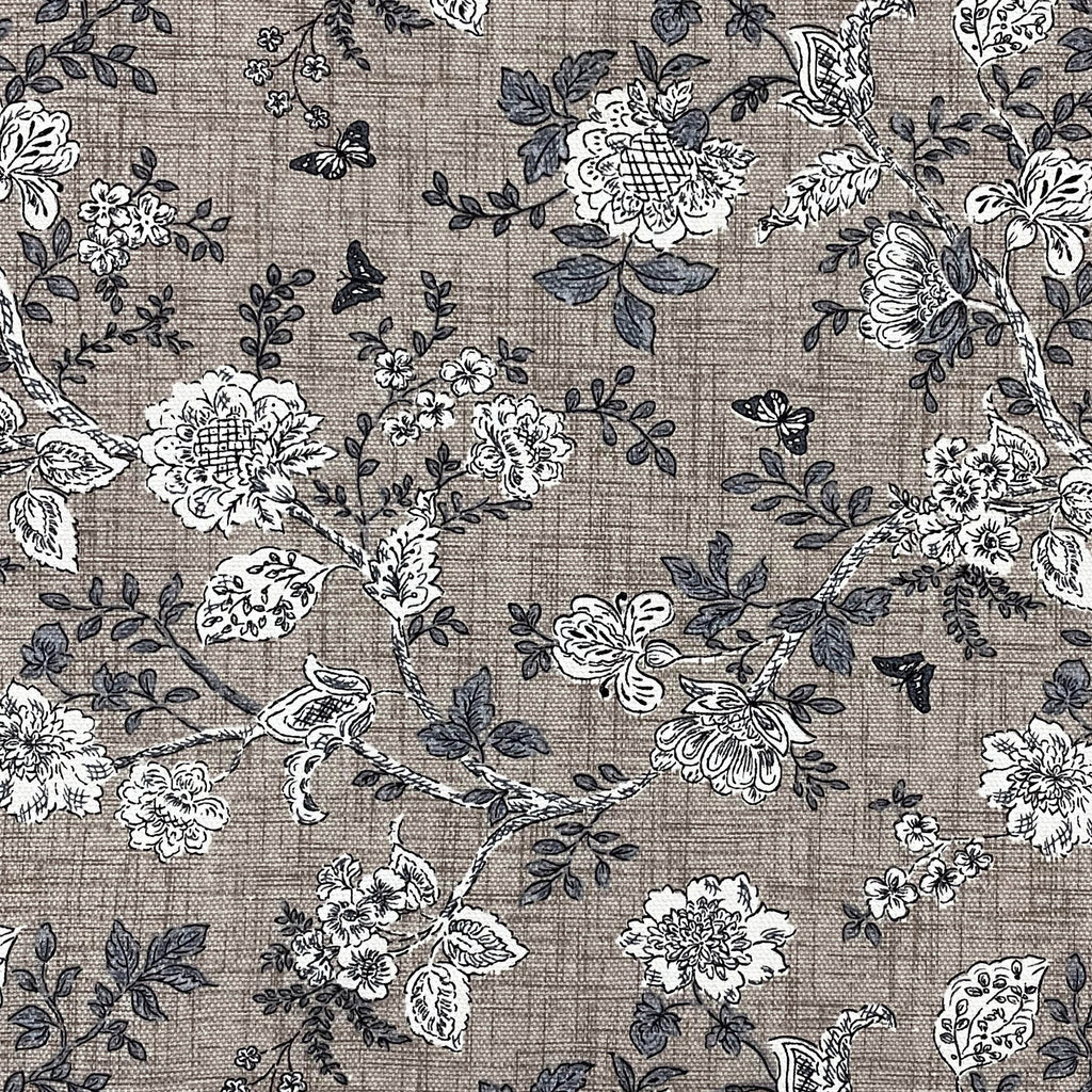 Premium Cotton Floral Grey Square 4 Seater Table Cover