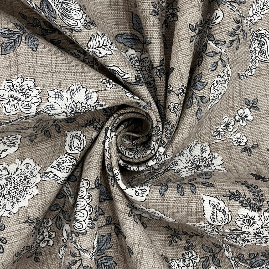 Premium Cotton Floral Grey Square 4 Seater Table Cover