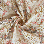 Premium Cotton Ethnic Beige Square 4 Seater Table Cover