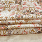 Premium Cotton Ethnic Beige Square 4 Seater Table Cover