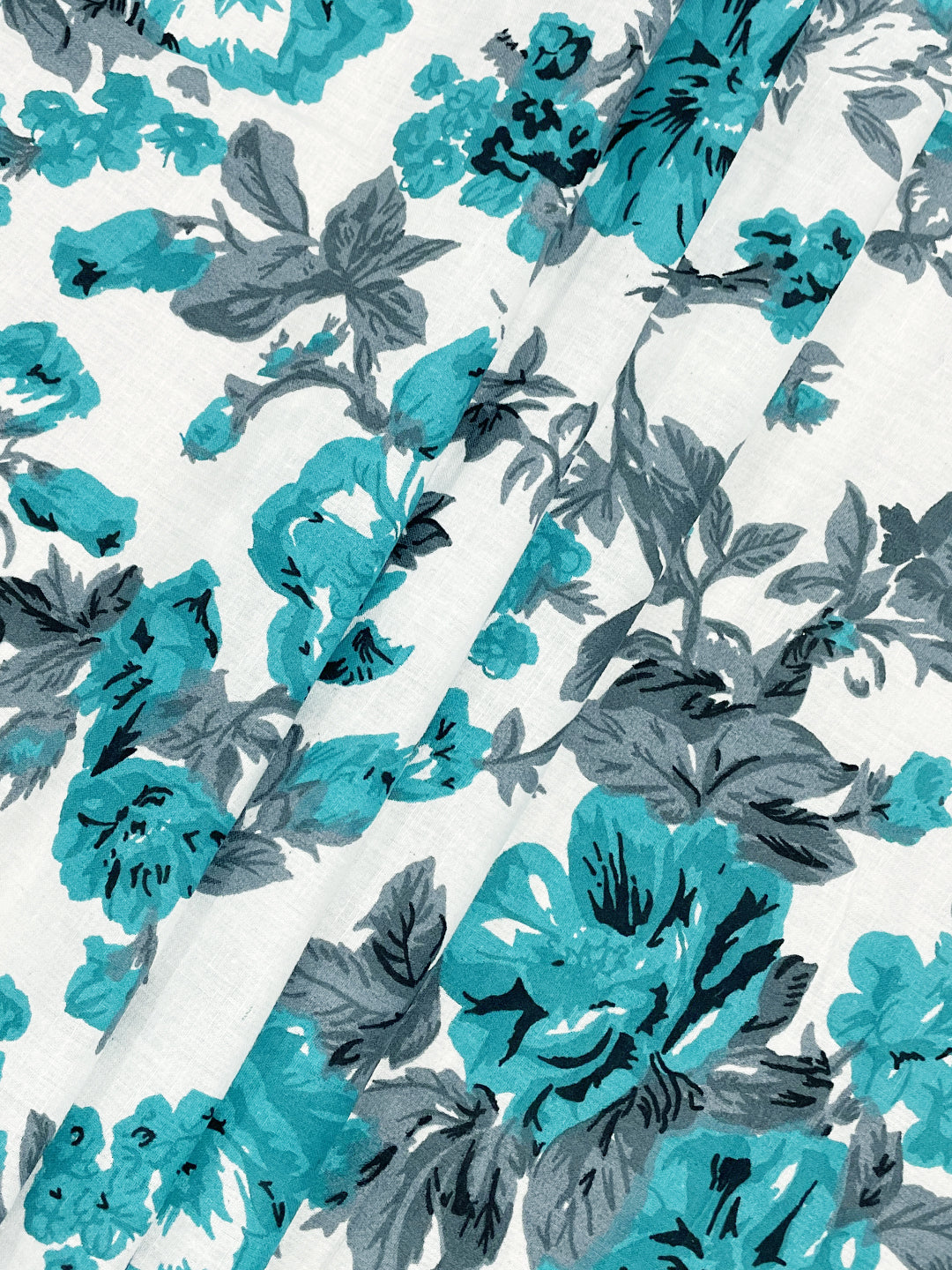 Premium Cotton Printed Teal Square 4 Seater Table Cover