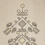 Premium Cotton Abstract Beige & Black Rectangular 6 Seater Table Cover