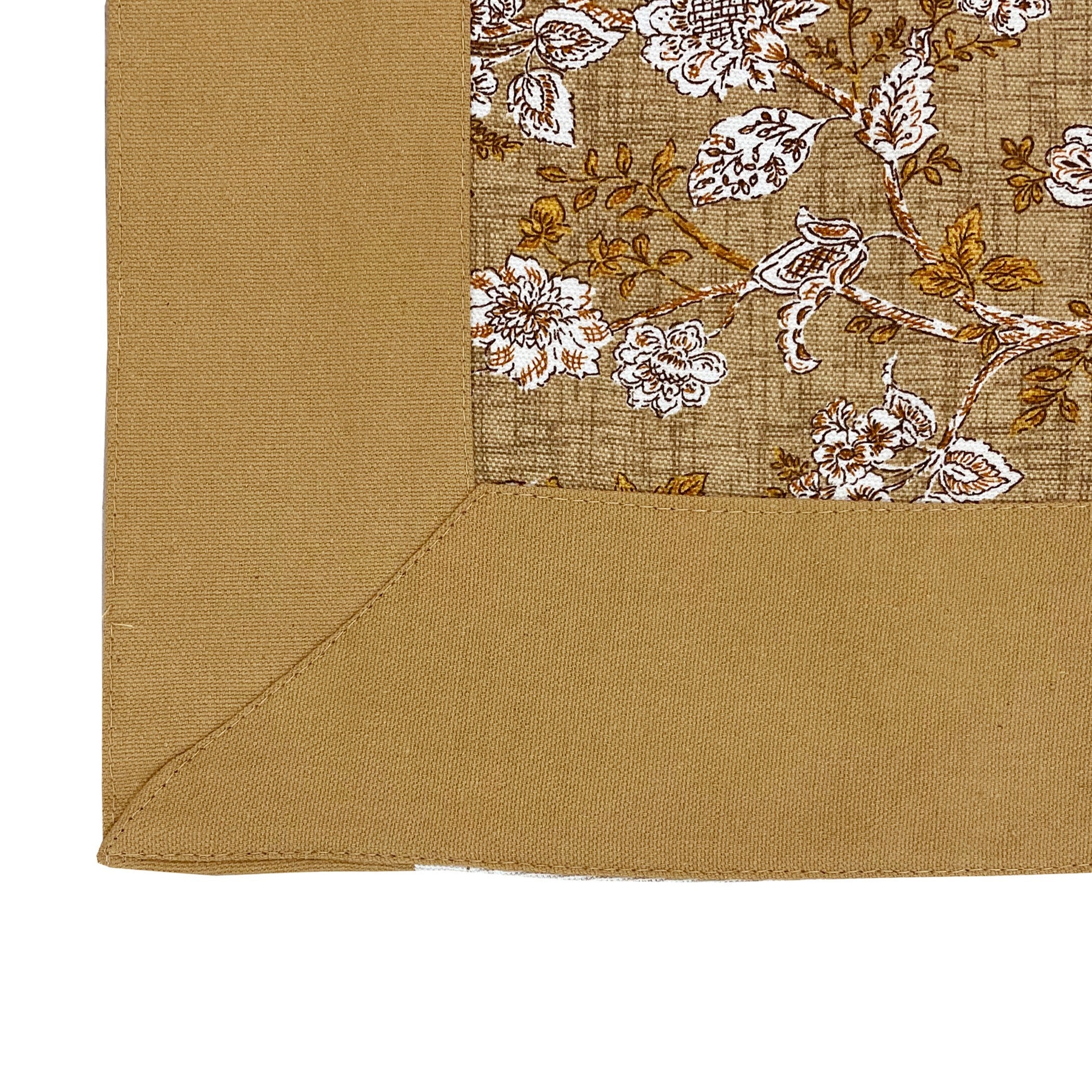 Premium Cotton Floral Mustard Rectangular 6 Seater Table Cover