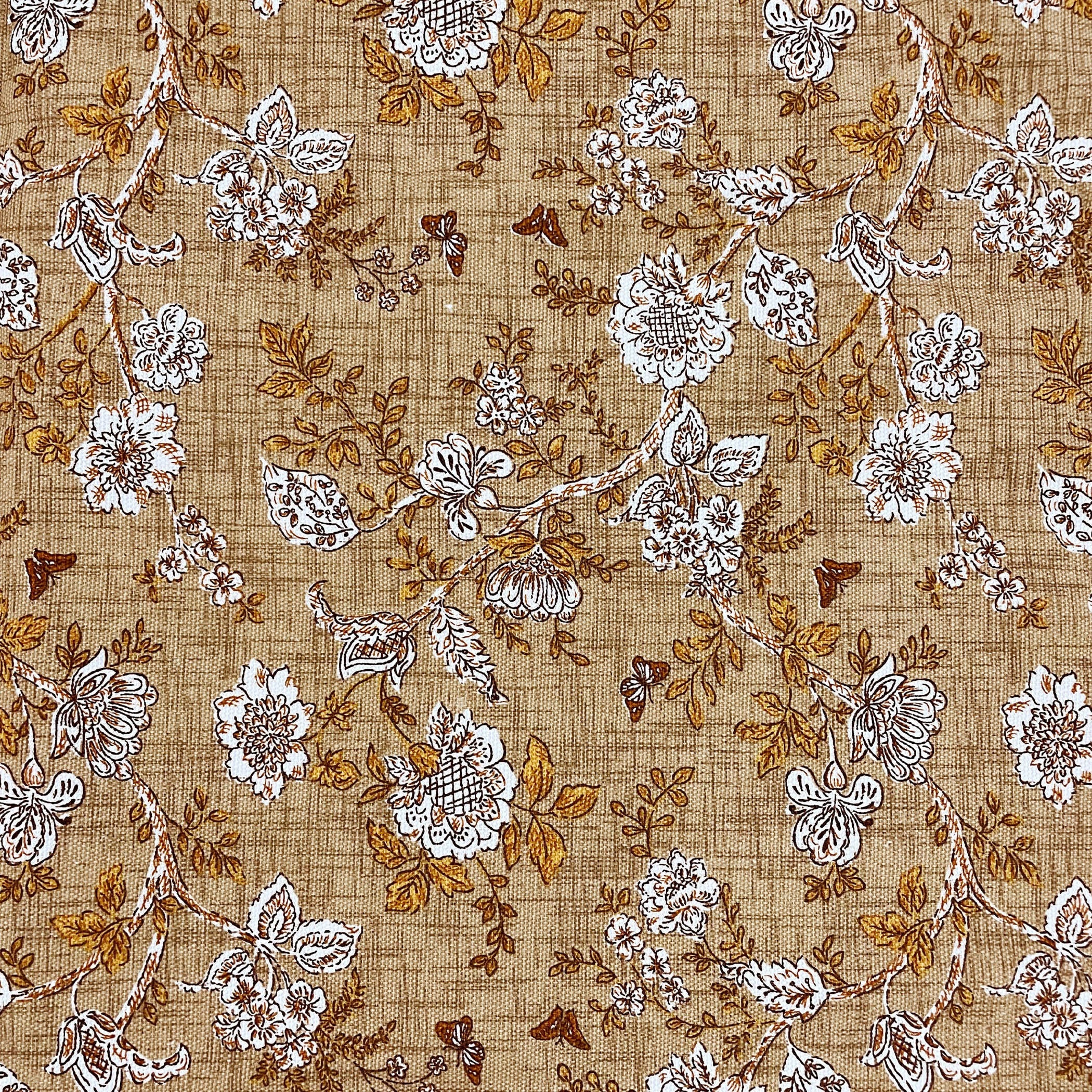 Premium Cotton Floral Mustard Rectangular 6 Seater Table Cover