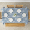 Premium Cotton Motif Light Blue Rectangular 6 Seater Table Cover