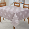 Premium Cotton Motif Taupe Rectangular 6 Seater Table Cover