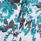 Premium Cotton Printed Teal Rectangular 6 Seater Table Cover