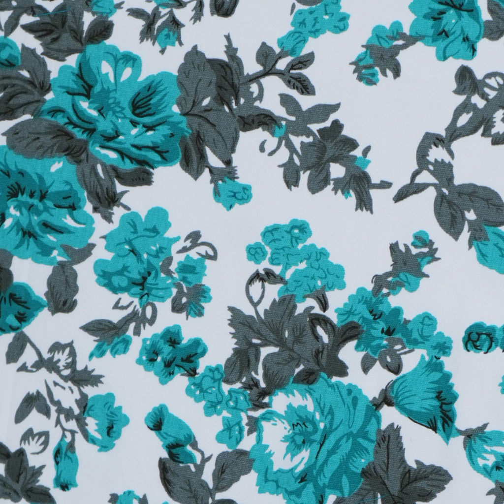 Premium Cotton Printed Teal Rectangular 6 Seater Table Cover