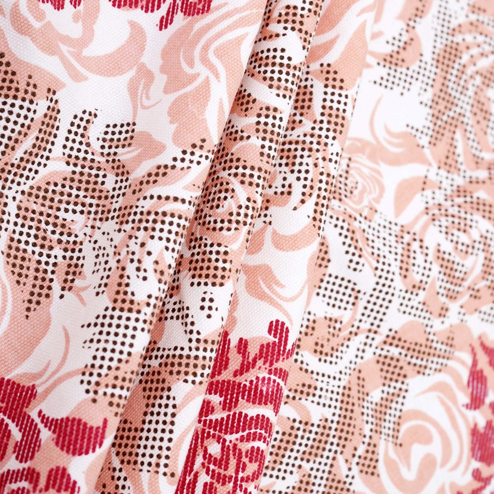 Premium Cotton Motif Beige Rectangular 6 Seater Table Cover