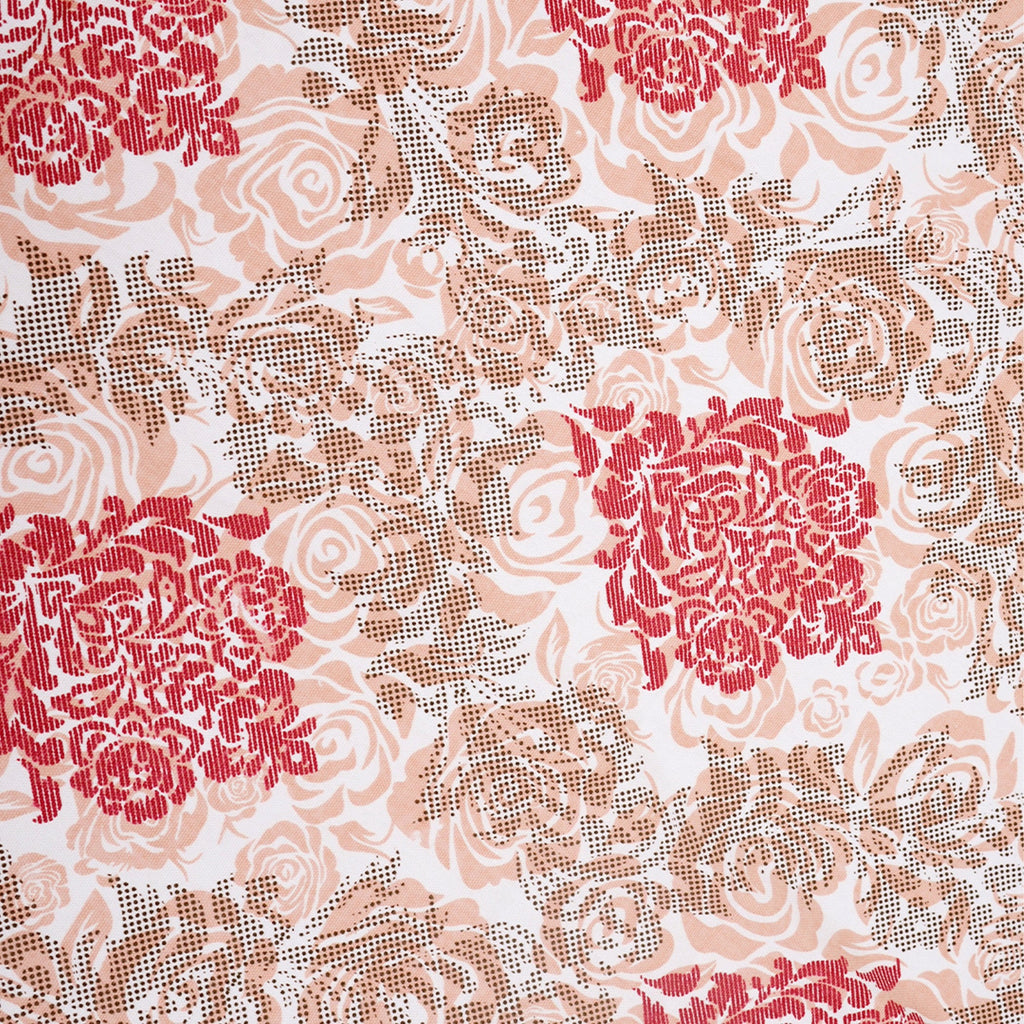 Premium Cotton Motif Beige Rectangular 6 Seater Table Cover