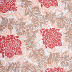 Premium Cotton Motif Beige Rectangular 6 Seater Table Cover