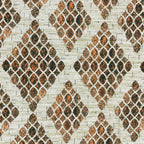 Premium Cotton Geometric Green & Brown Rectangular 8 Seater Table Cover