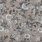 Premium Cotton Floral Grey Rectangular 8 Seater Table Cover