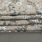 Premium Cotton Floral Grey Rectangular 8 Seater Table Cover