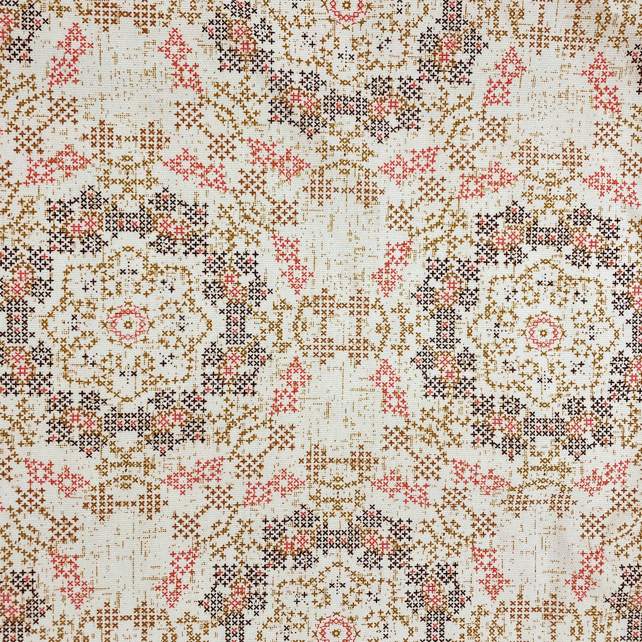 Premium Cotton Ethnic Beige Rectangular 8 Seater Table Cover