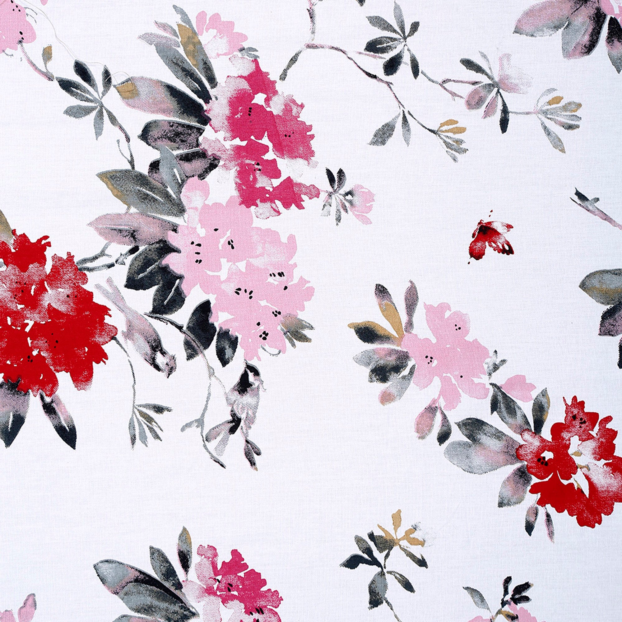 Elegant Pink Floral Pure Cotton 210 TC Single Bedsheet with 1 Pillow Cover (60x90 Inches)