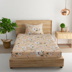 Peach Spring - 210TC Pure Cotton Single Bedsheet (60x90 Inches)