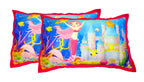 Kids Single Bedsheet – Little Mermaid Underwater Fantasy Theme Pink Color with 2 Pillow Covers