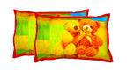 Kids Single Bedsheet – Cute Teddy Bear Friends Theme Multi-Color with 2 Pillow Covers