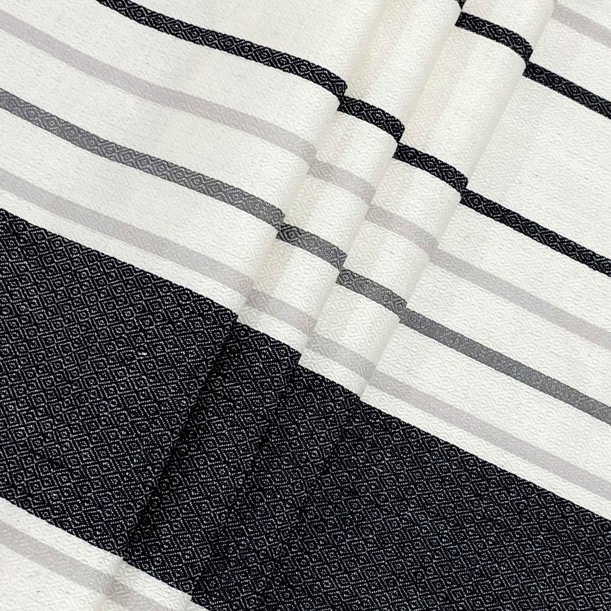 Monochrome Elegance - Yarn-Dyed Striped Single Bedsheet (60x90 Inches)