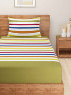 Spring Stripes - Yarn-Dyed Vibrant Single Bedsheet (60x90 Inches)