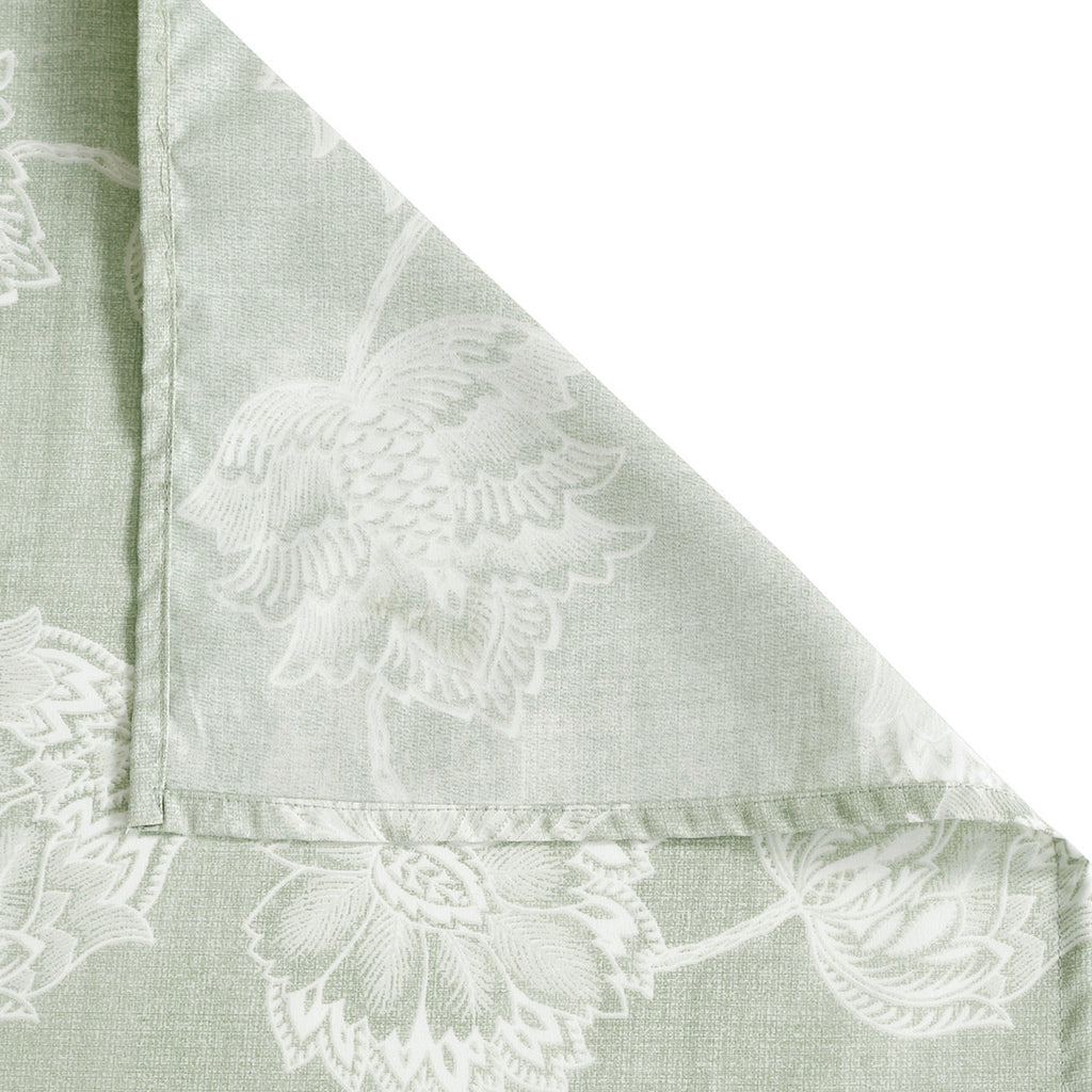 Pastel Green Botanical Print Single Bedsheet with 1 Pillow Cover 200TC - Soft & Serene Look (60x90 inches)