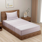 Soft Lavender Striped Single Bedsheet with 2 Pillow Covers 200TC - Minimal & Elegant Design (60x90 inches)