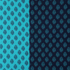 Floral Printed Blue & Teal Cushion Covers - Set of 5