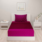 Magenta Mirage - Ethnic Buti 200TC Cotton Single Bedsheet (60x90 Inches)