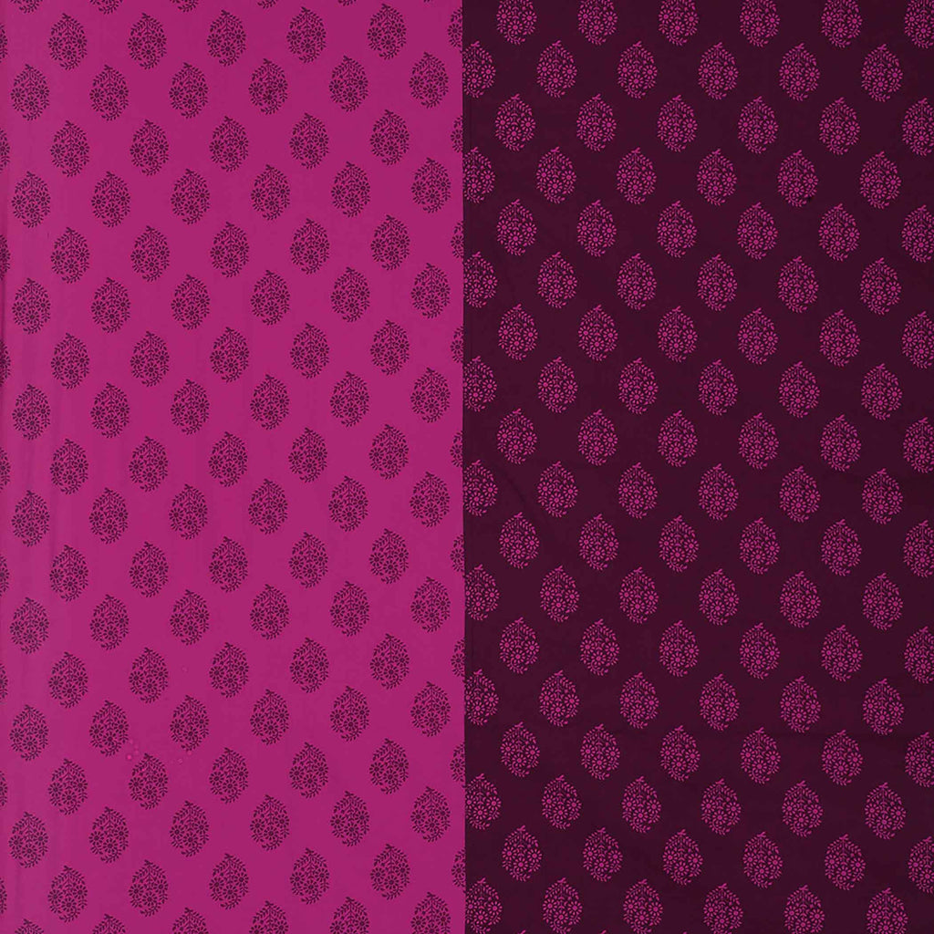 Magenta Mirage - Ethnic Buti 200TC Cotton Single Bedsheet (60x90 Inches)