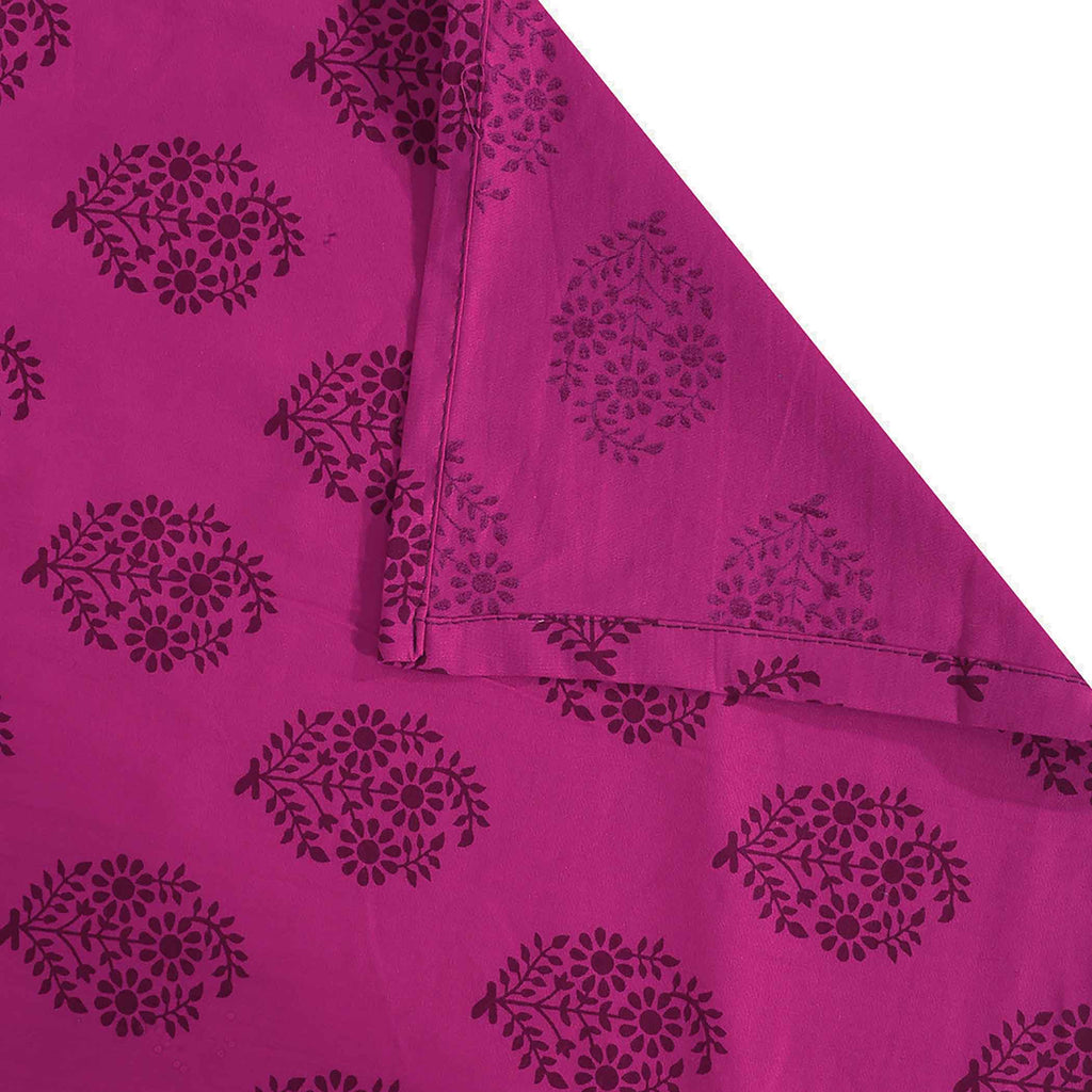 Magenta Mirage - Ethnic Buti 200TC Cotton Single Bedsheet (60x90 Inches)