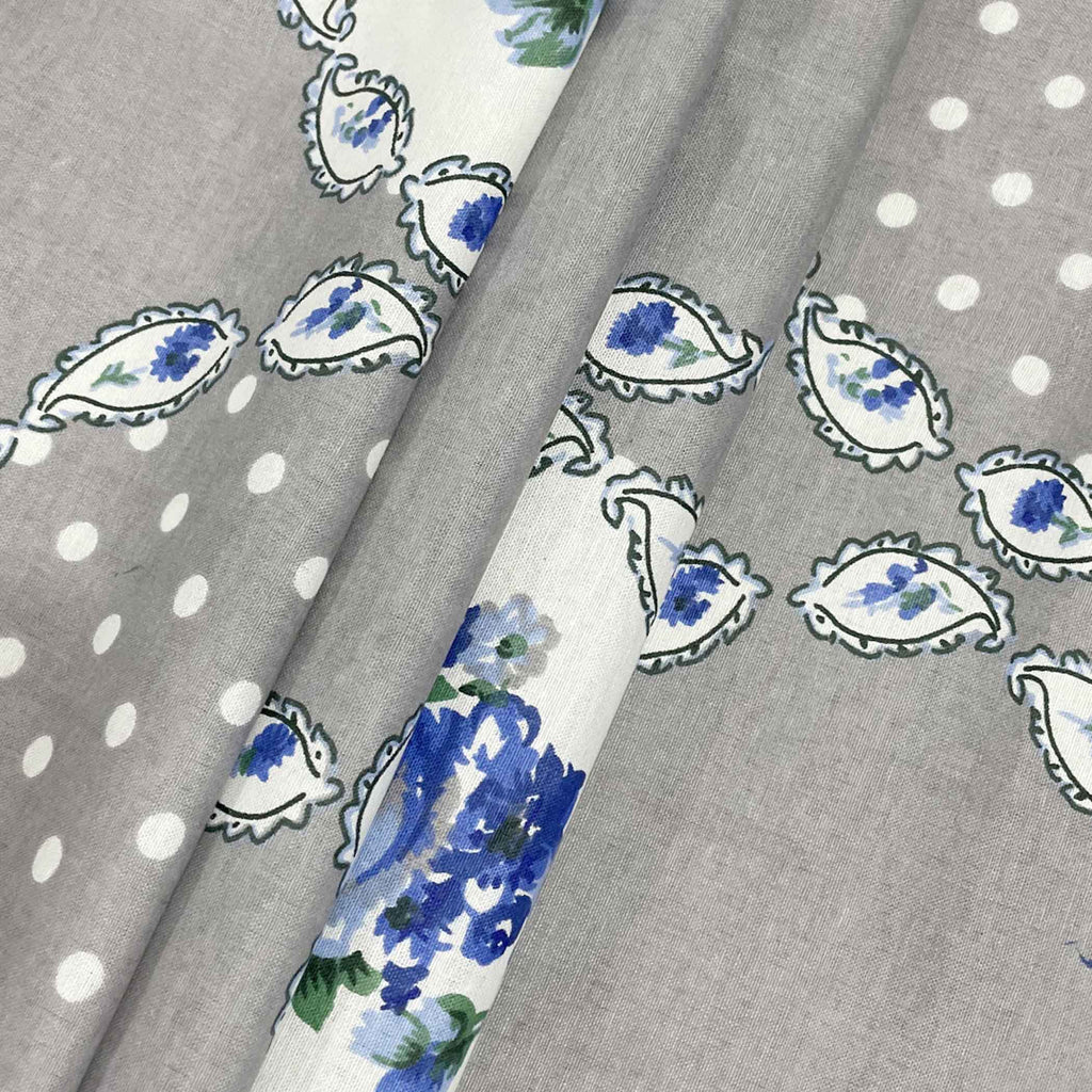 Misty Manor Paisley - European Grace 144TC Roto Cotton Single Fitted Bedsheet (36 x 90 x 10 Inches)