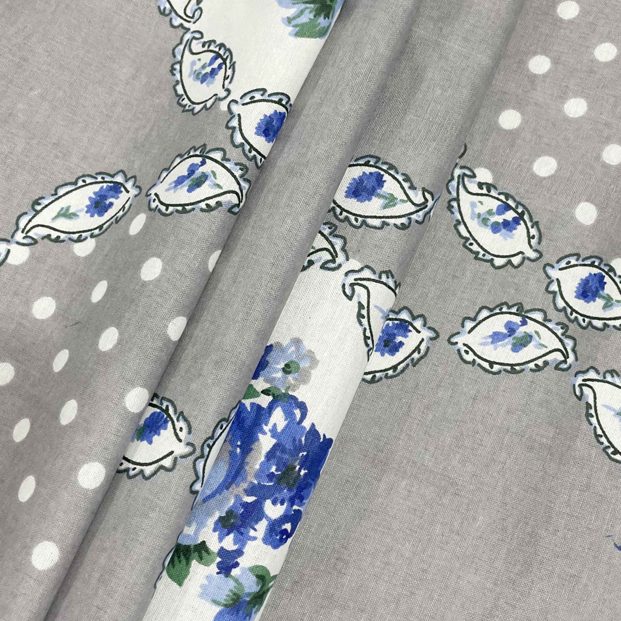 Misty Manor Paisley - European Grace 144TC Roto Cotton Single Bedsheet (60x90 Inches)