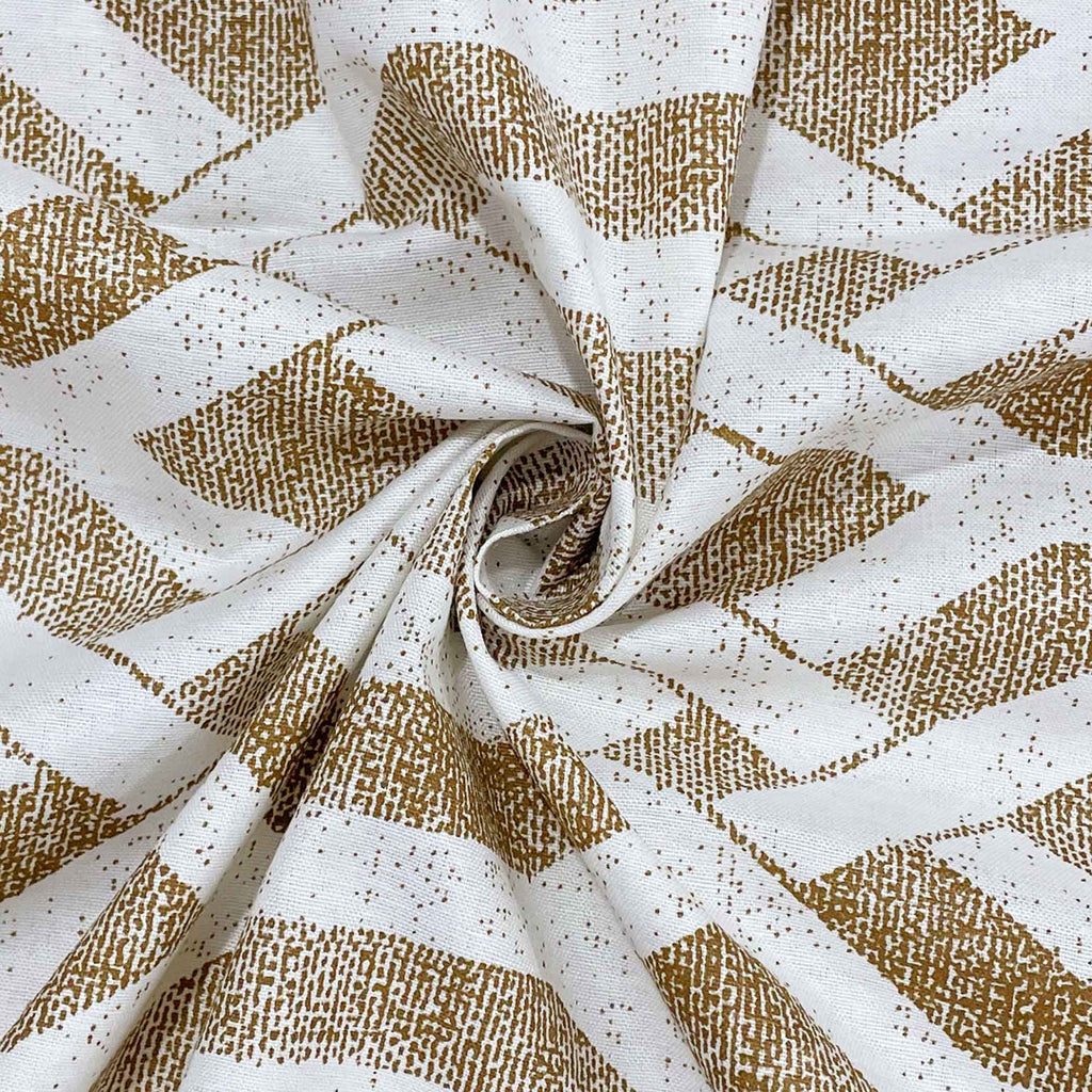 Honeyed Hexagon - Regal 144TC Cotton in Earthy Brown Single Fitted Bedsheet (36 x 90 x 10 Inches)