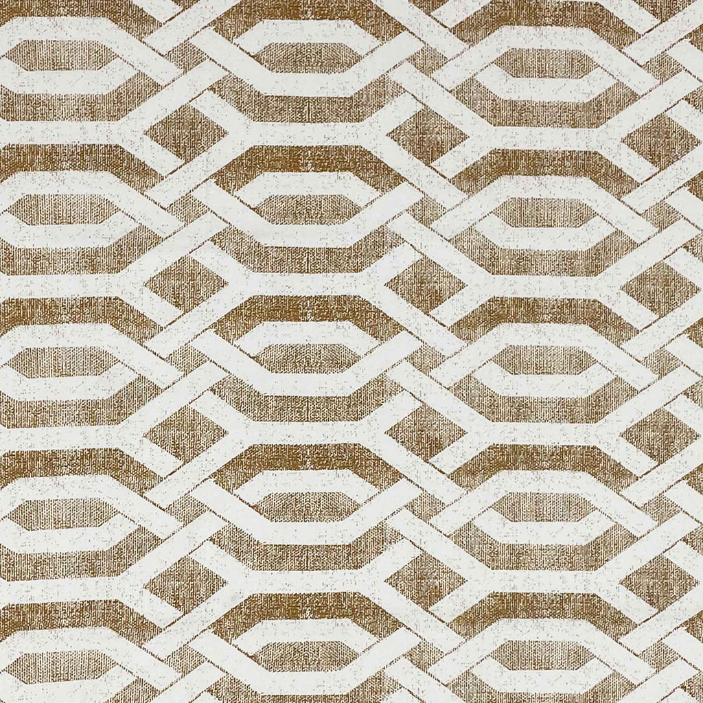 Honeyed Hexagon - Regal 144TC Cotton in Earthy Brown Single Bedsheet (60x90 Inches)