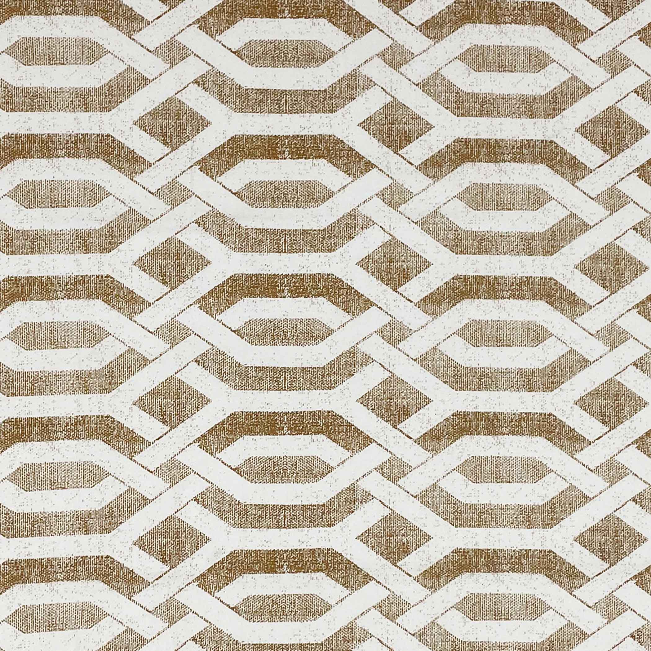 Honeyed Hexagon - Regal 144TC Cotton in Earthy Brown Single Bedsheet (60x90 Inches)